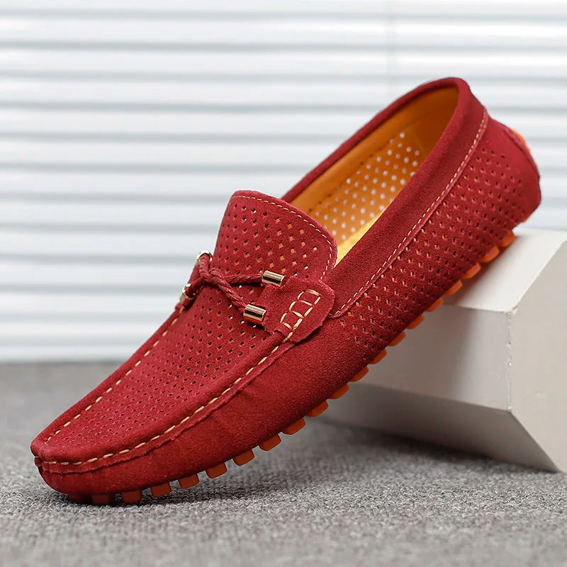 Mocassins homme perforés - Pourpre