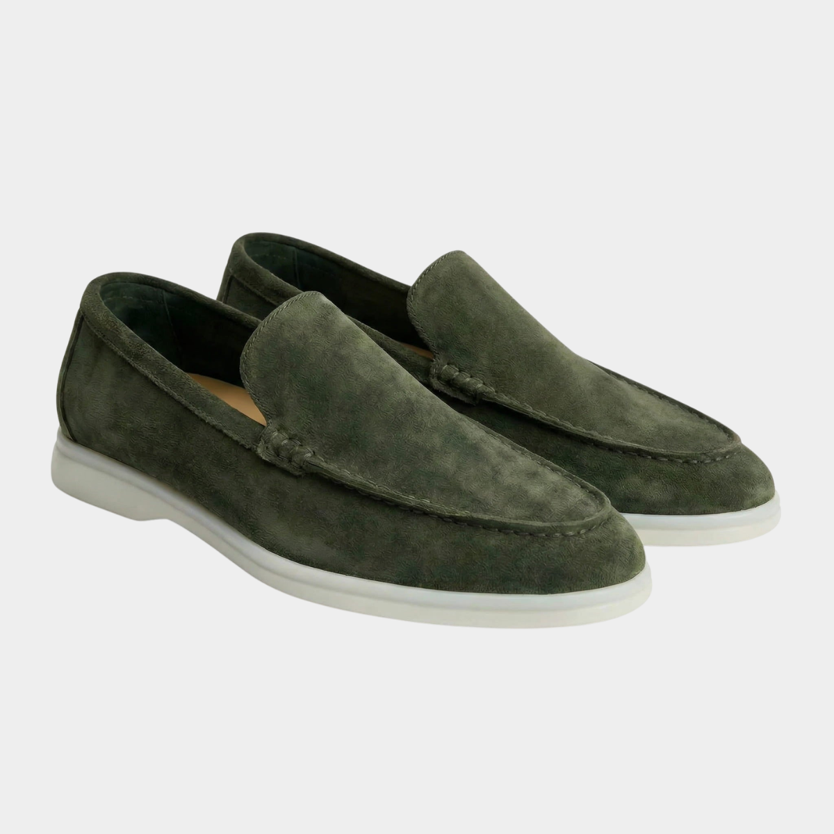 Mocassins homme souples à enfiler - Vert militaire