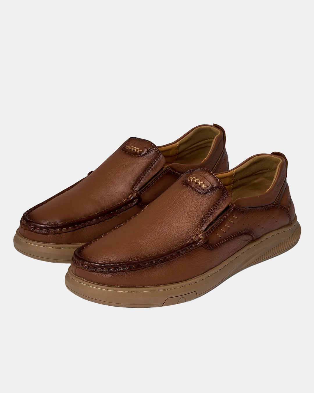 Mocassins homme surpiqués - Marron