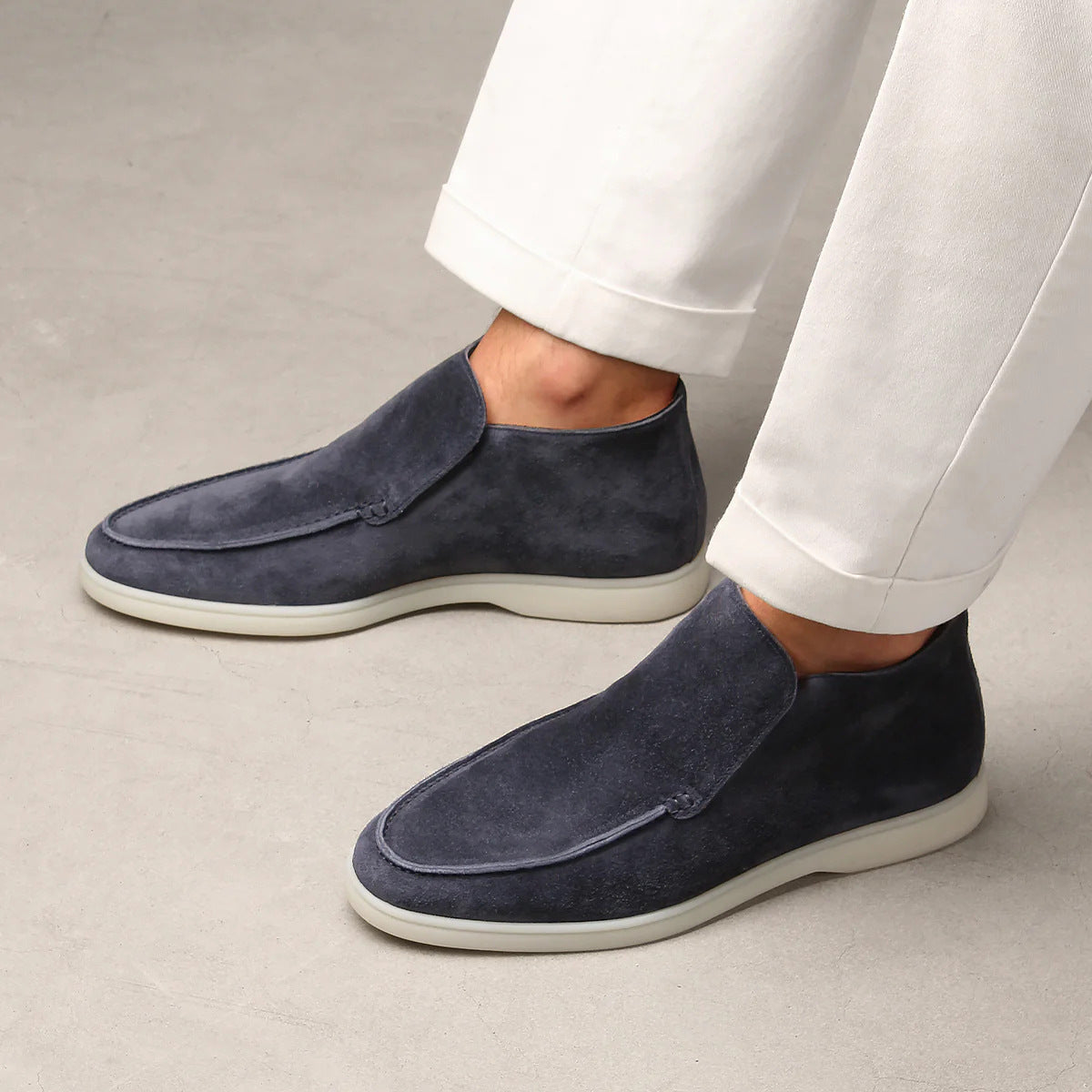 Mocassins homme tige montante - Bleu