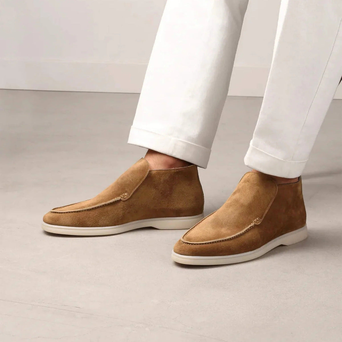 Mocassins homme tige montante - Kaki
