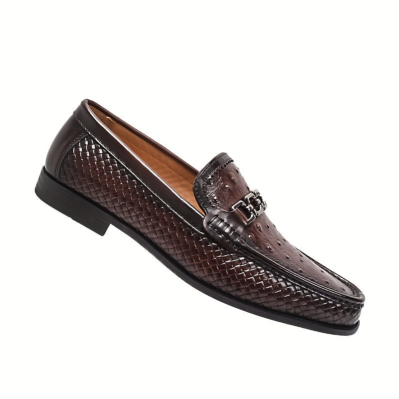 Mocassins homme tressés à barrette - Marron