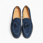 Mocassins Italiens Bleus Effet Daim Pour Homme - image 2