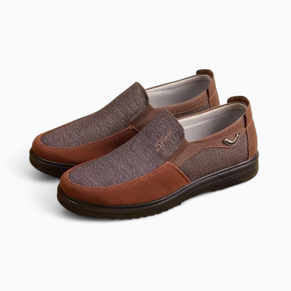Mocassins Légers Pour Homme Marron En Tissu - image 2
