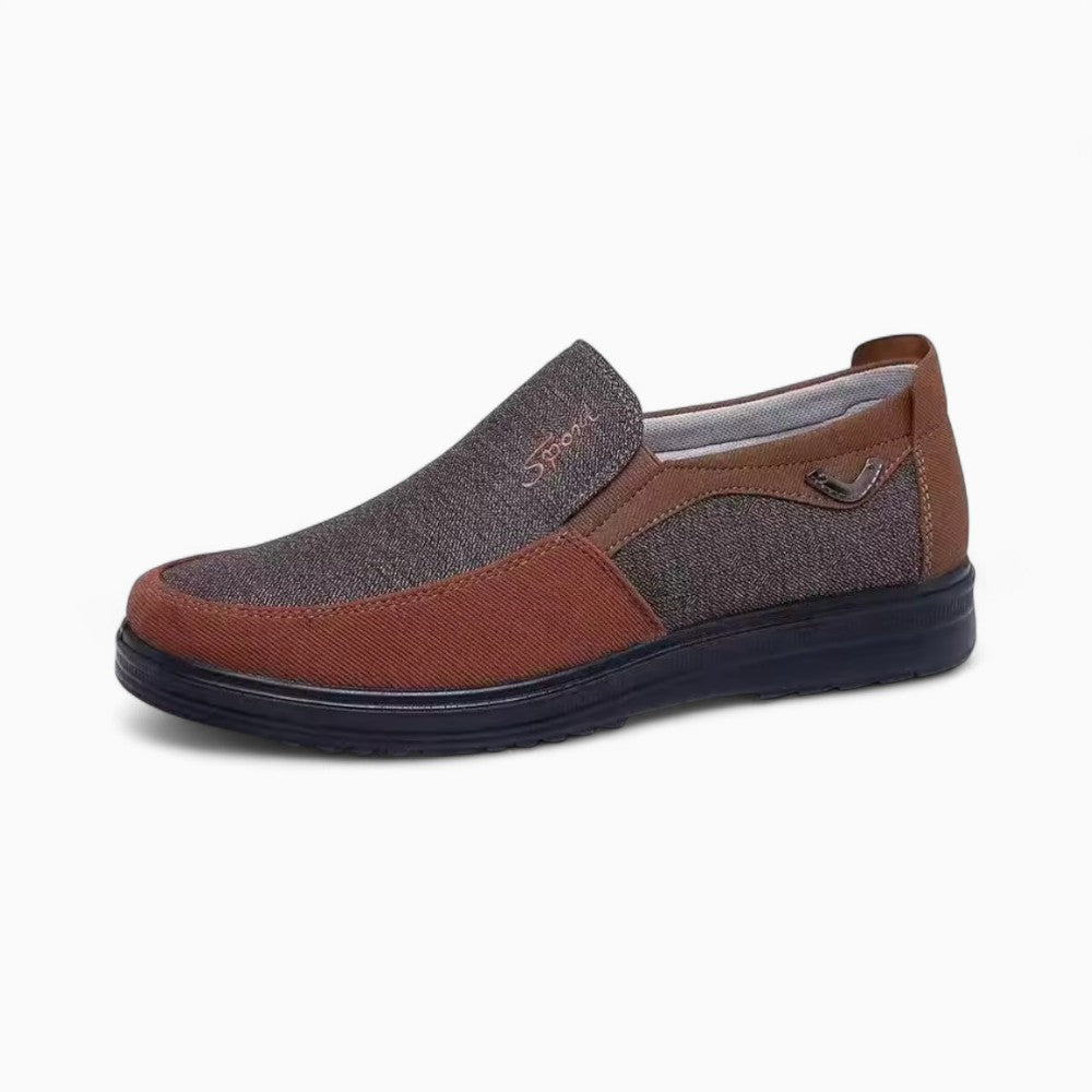 Mocassins Légers Pour Homme Marron En Tissu - Marron