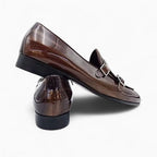 Mocassins marron à double boucle - image 3