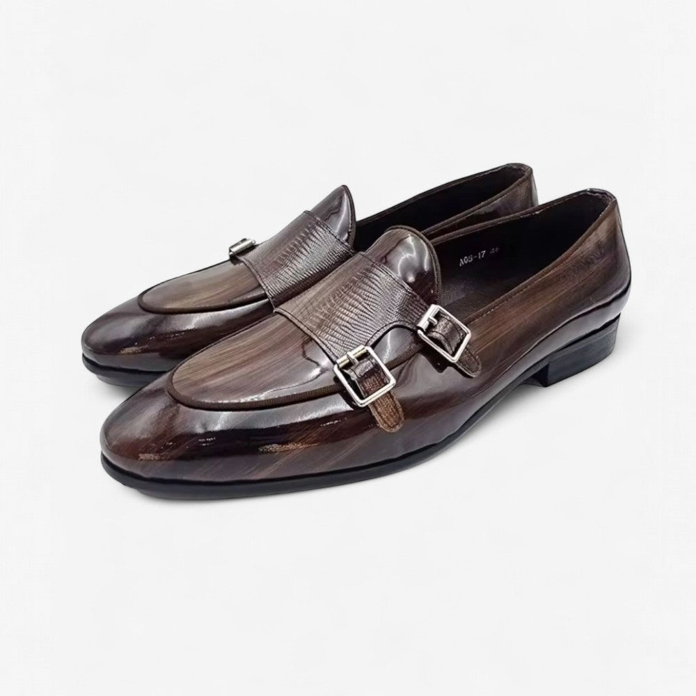 Mocassins marron à double boucle - Marron