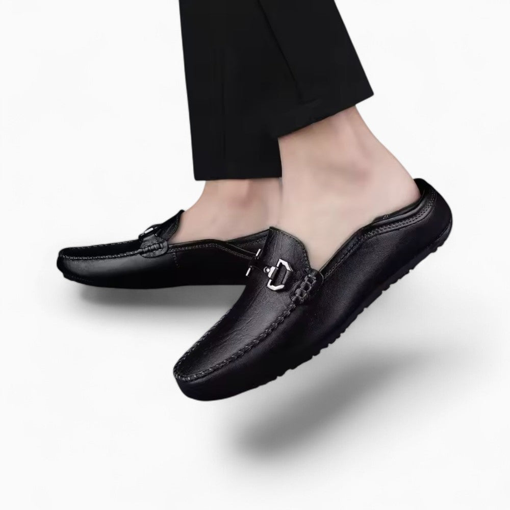 Mocassins Noirs Avec Mors En Métal En Cuir Synthétique Pour Homme - image 3