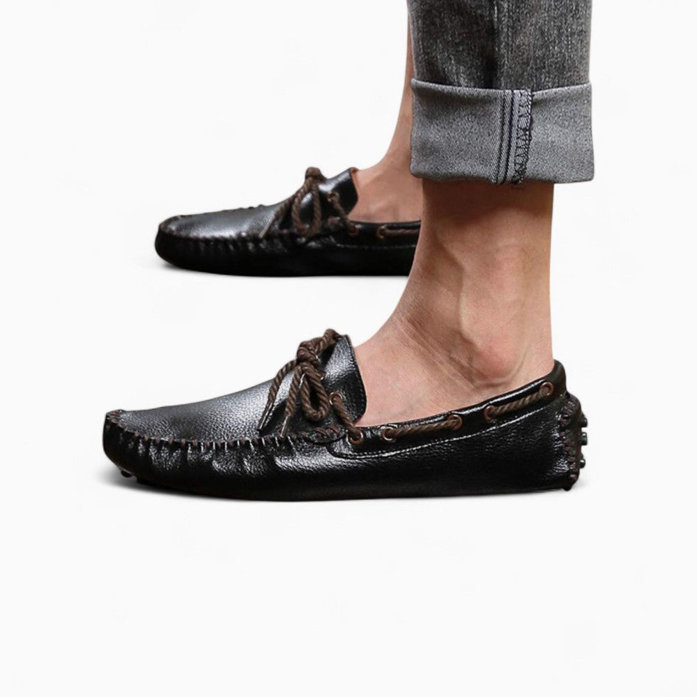 Mocassins Noirs Classiques En Cuir Synthétique Pour Homme - image 3