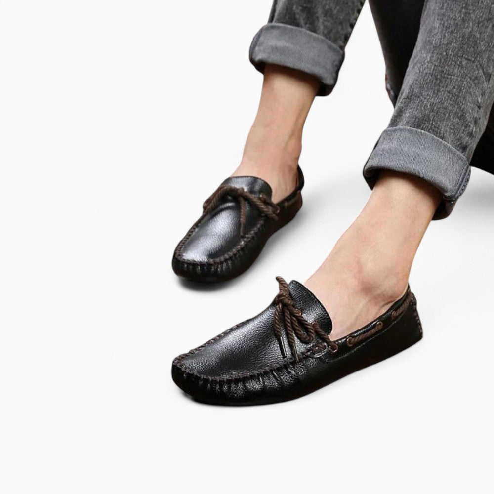 Mocassins Noirs Classiques En Cuir Synthétique Pour Homme - image 4