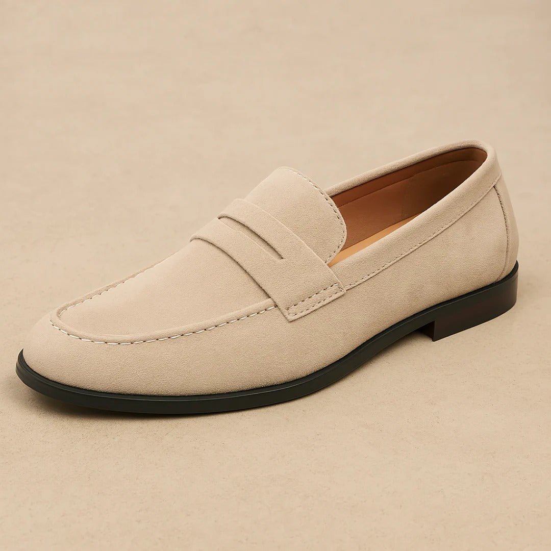 Mocassins penny homme à semelle basse - Beige