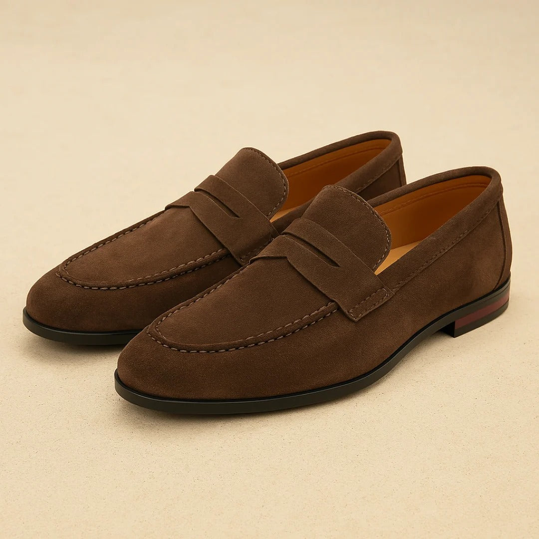 Mocassins penny homme à semelle basse - Marron