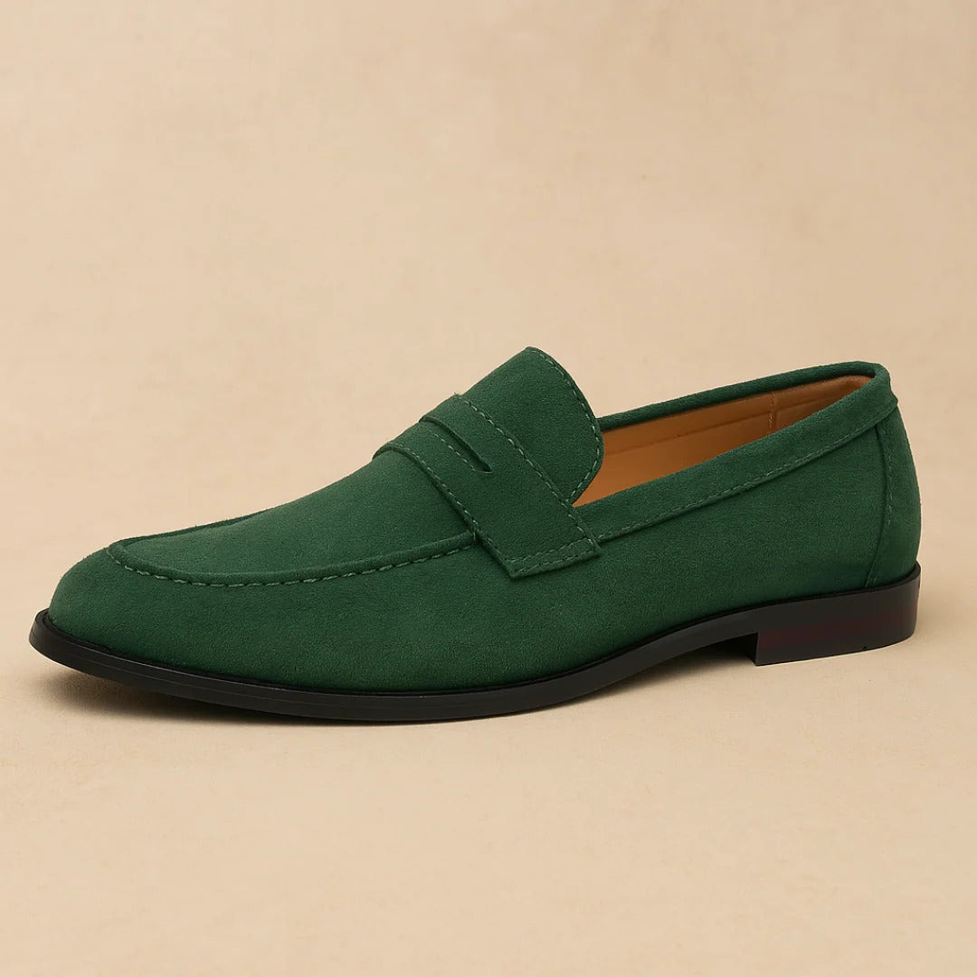 Mocassins penny homme à semelle basse - Vert