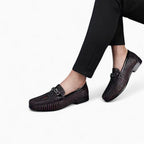 Mocassins Pour Hommes Effet Cuir Vernis Peau De Serpent - image 3