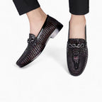 Mocassins Pour Hommes Effet Cuir Vernis Peau De Serpent - image 4