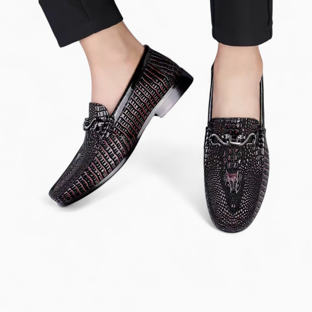 Mocassins Pour Hommes Effet Cuir Vernis Peau De Serpent - image 4