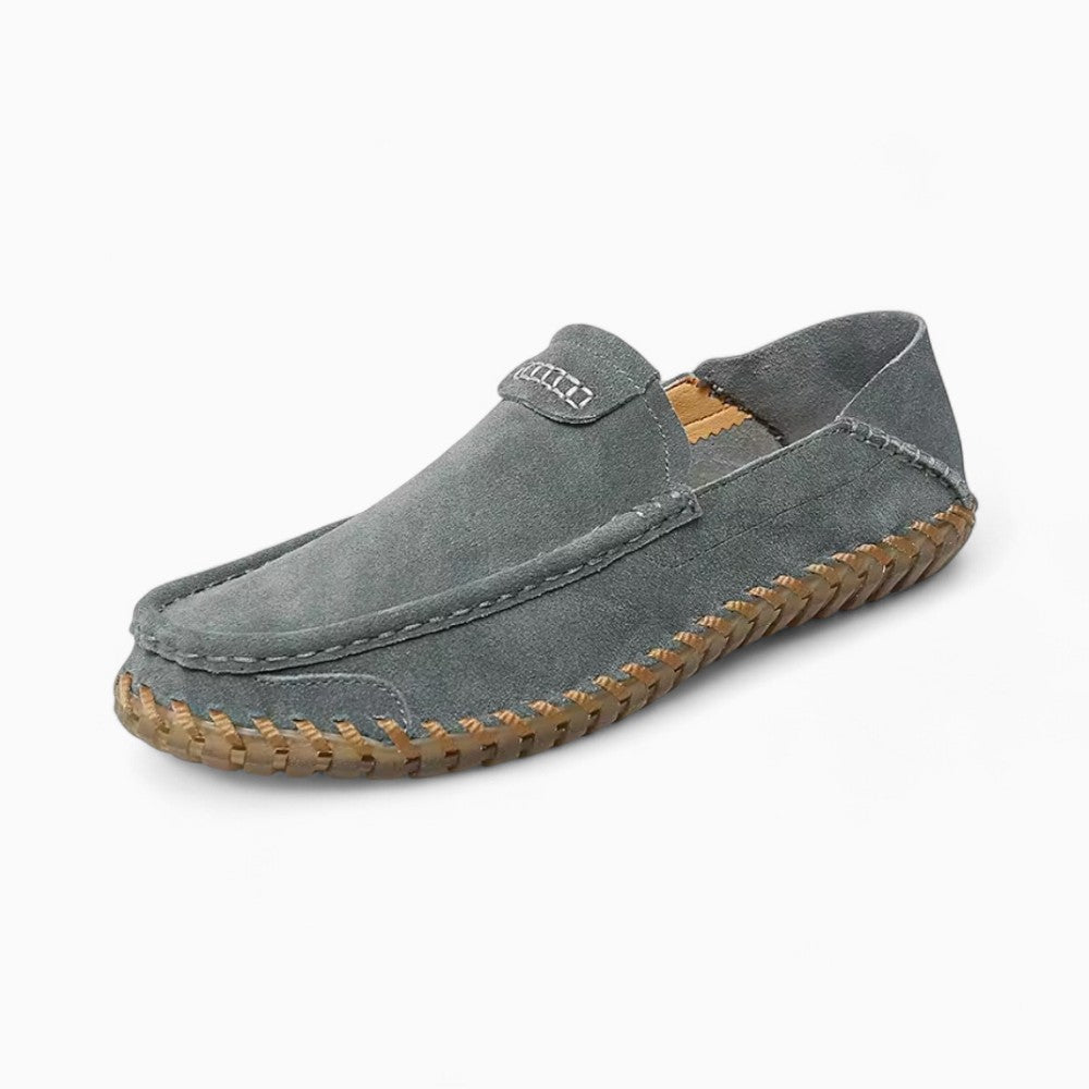 Mocassins Respirants En Daim Véritable Pour Hommes - Gris