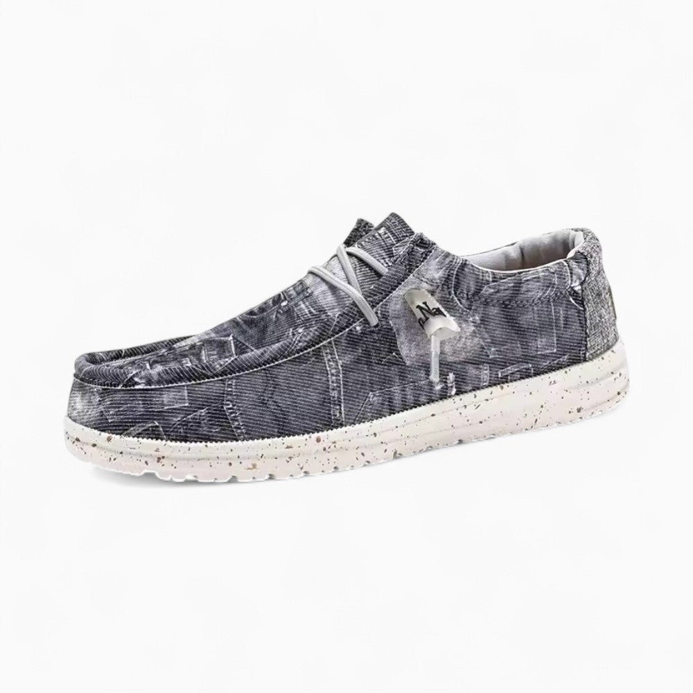 Mocassins souples décontractés en jean délavé - Gris