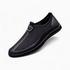 Mocassins Souples En Mesh Avec Motif Surpiqures - Noir