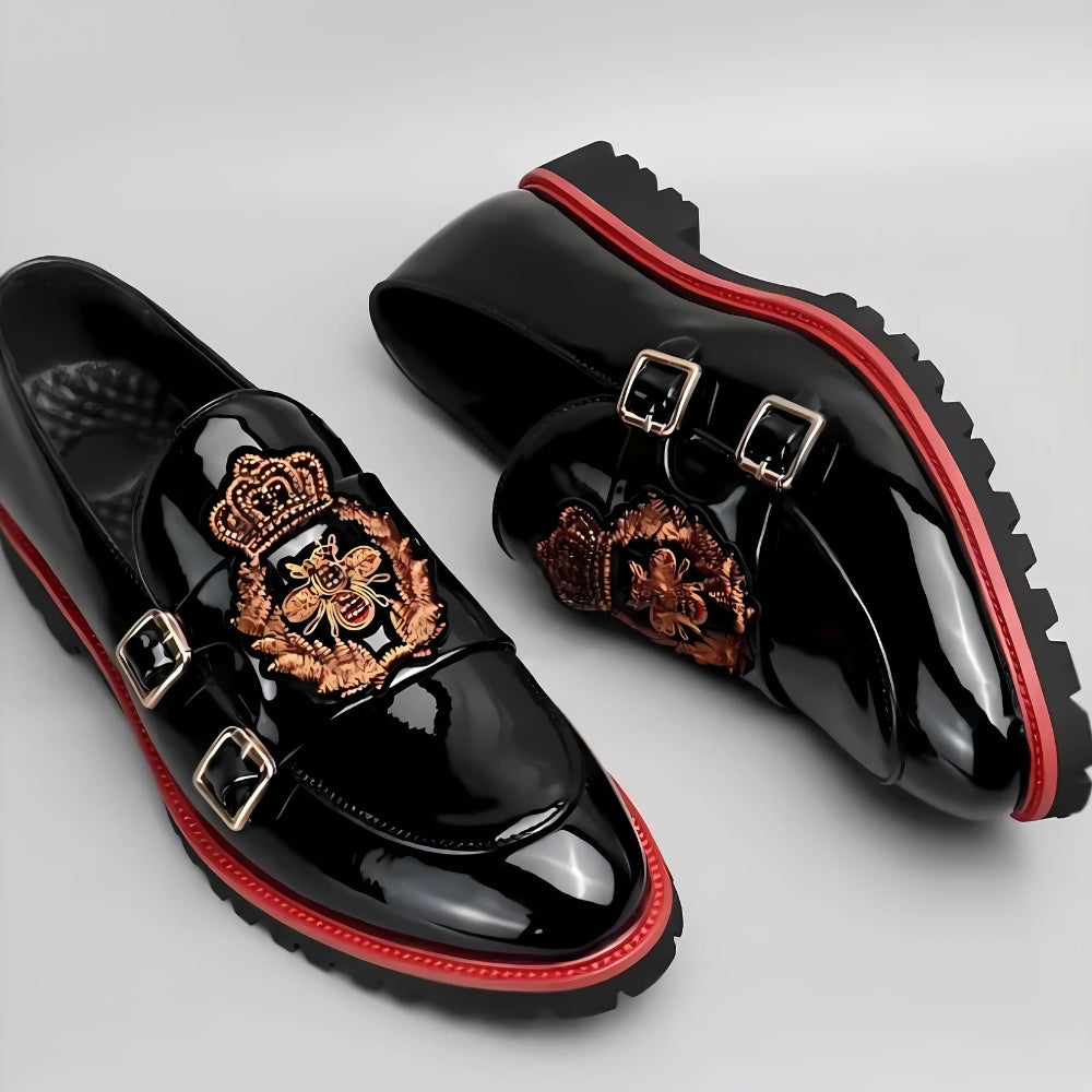 Mocassins vernis à motif abeille — Noir - image 2