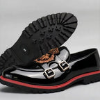 Mocassins vernis à motif abeille — Noir - image 3