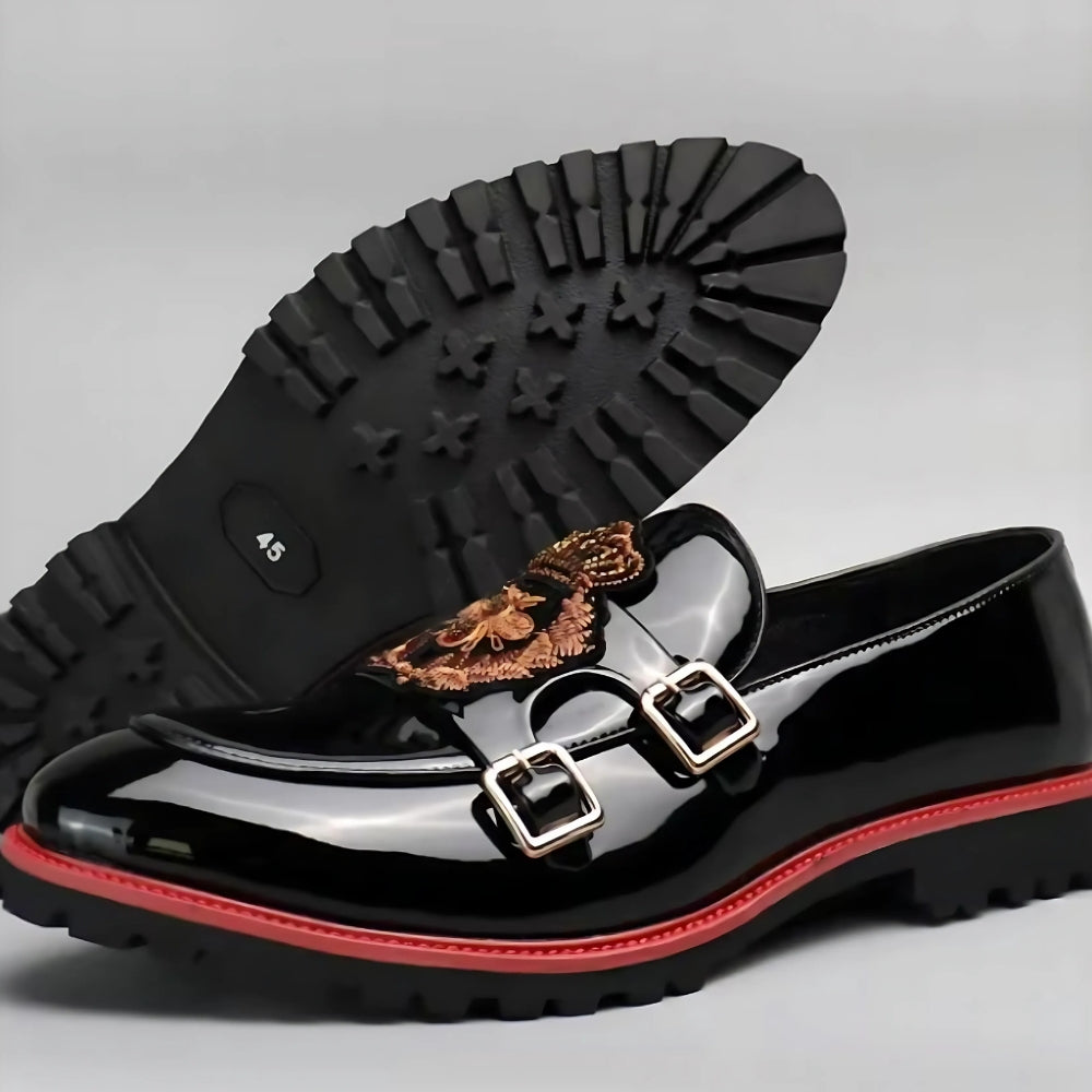 Mocassins vernis à motif abeille — Noir - image 3