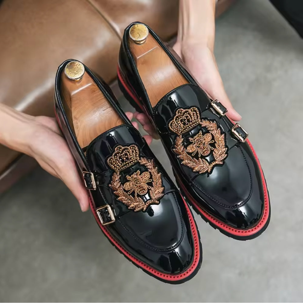 Mocassins vernis à motif abeille — Noir - image 5