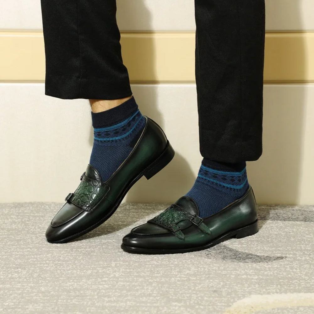 Mocassins verts à patte effet croco — Vert - image 4