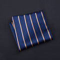 Mouchoir homme à rayures - Bleu Marine/Jaune