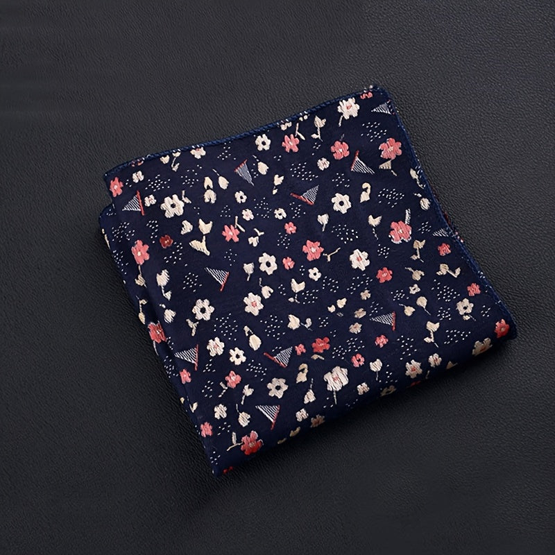 Mouchoir homme à rayures - Bleu Marine/Rose