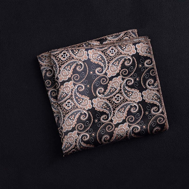 Mouchoir homme à rayures - Noir/Beige