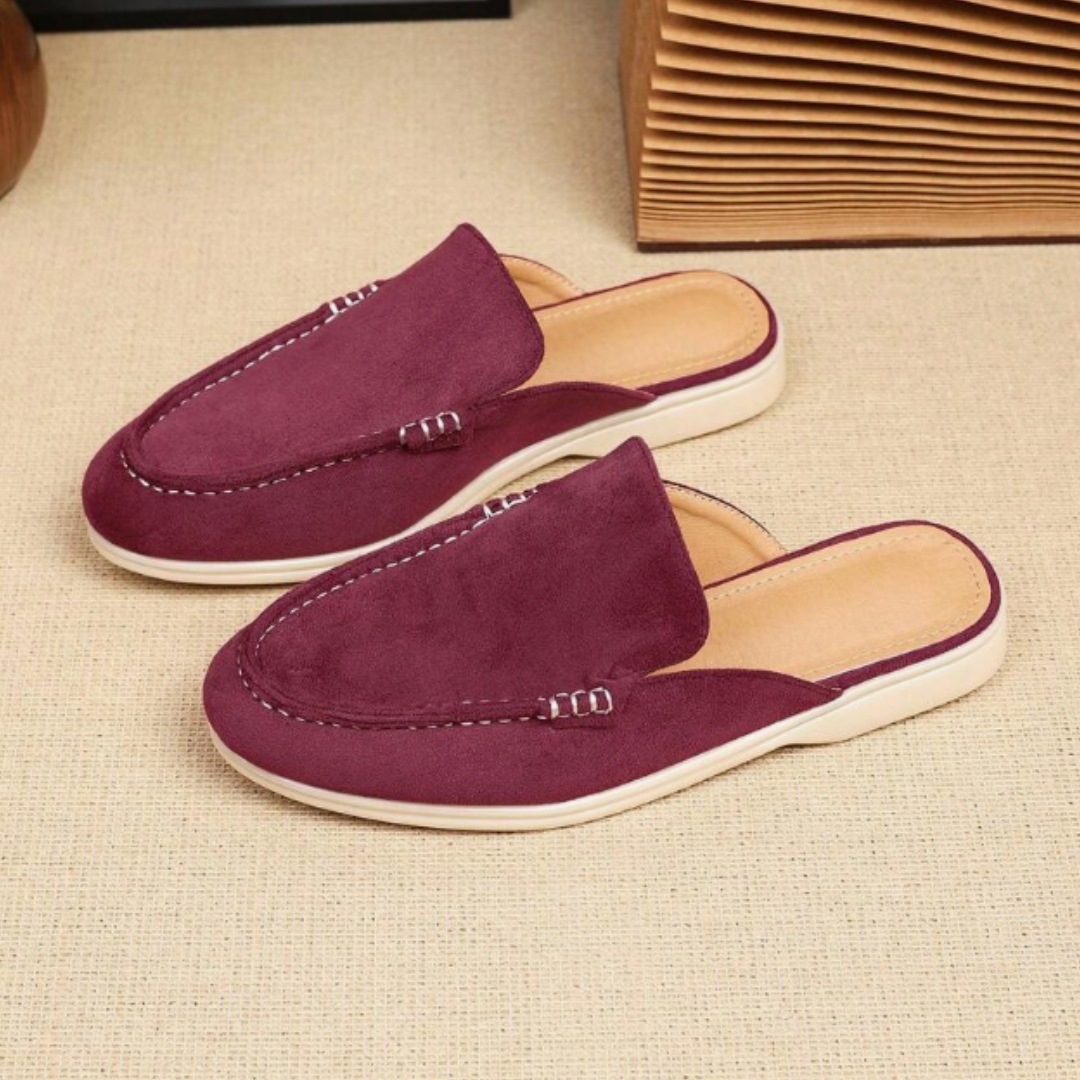 Mules homme à détail métallique - Bordeaux