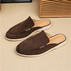 Mules homme à détail métallique - Brun moka