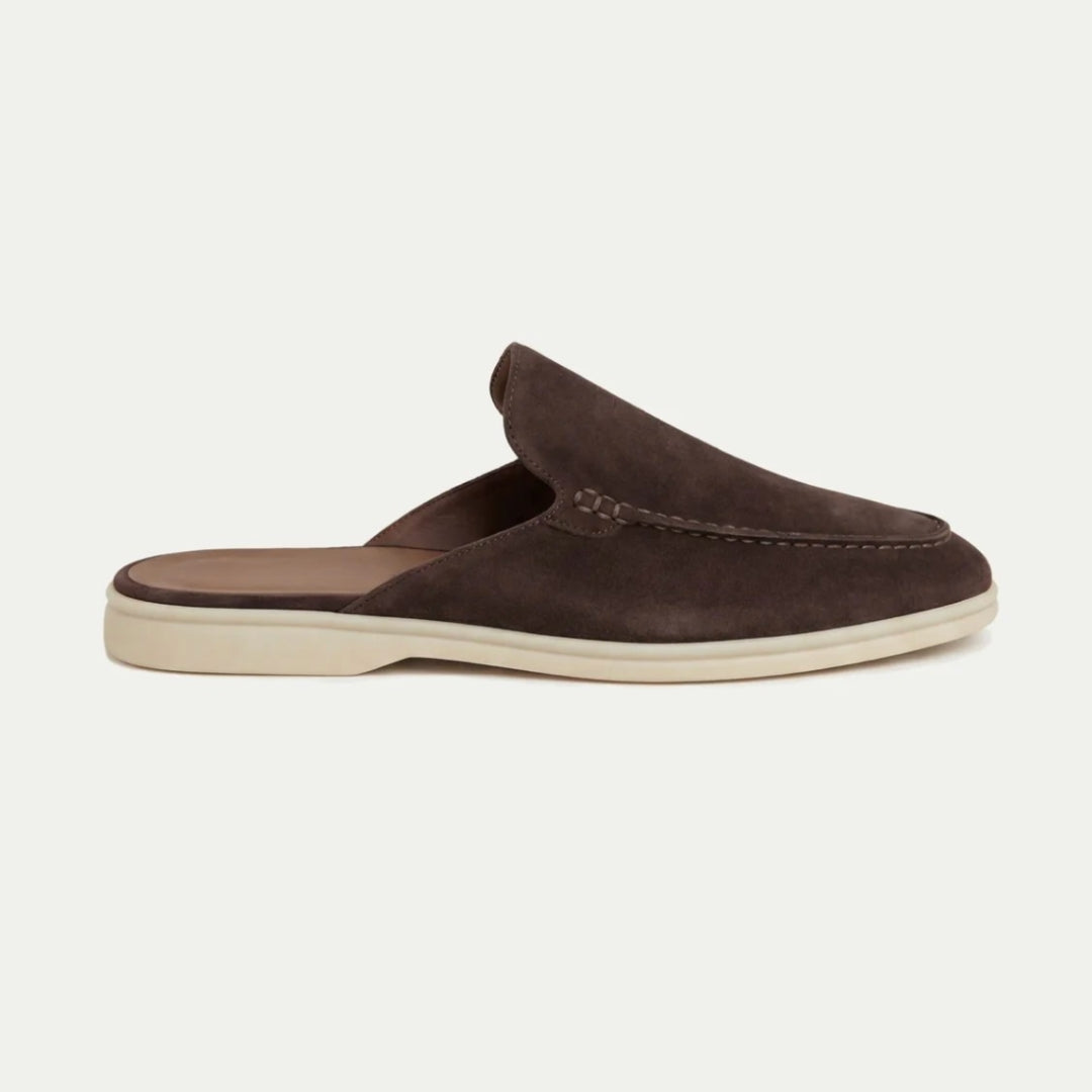 Mules homme à enfiler - Marron foncé