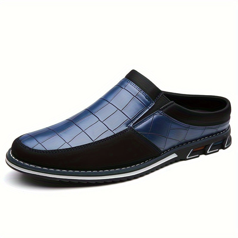 Mules homme à motif quadrillé - Bleu