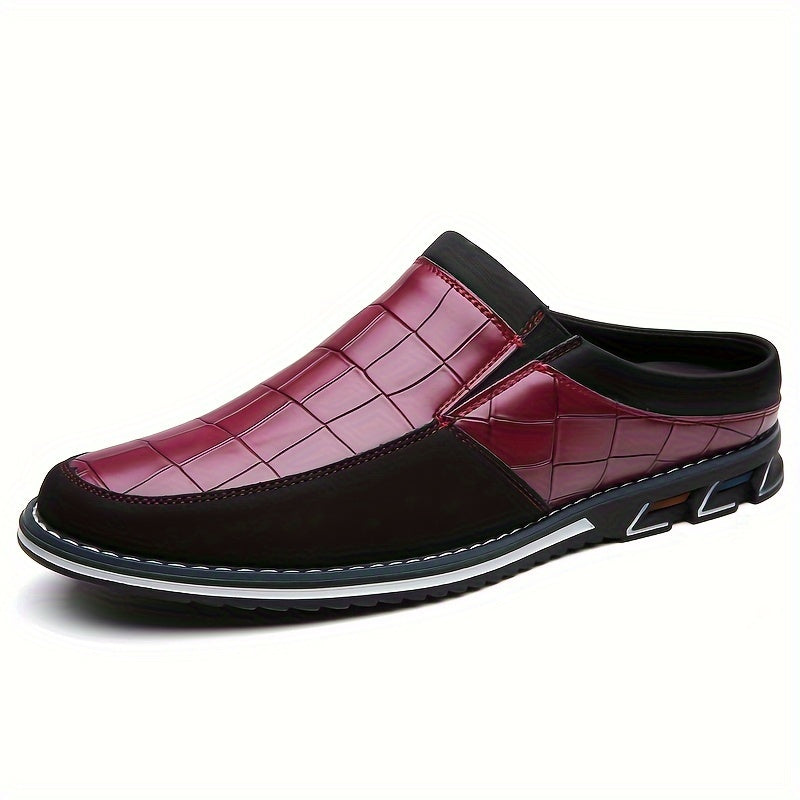Mules homme à motif quadrillé - Bordeaux