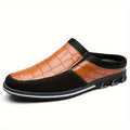 Mules homme à motif quadrillé - Marron clair