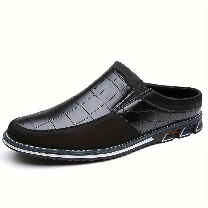 Mules homme à motif quadrillé - Noir