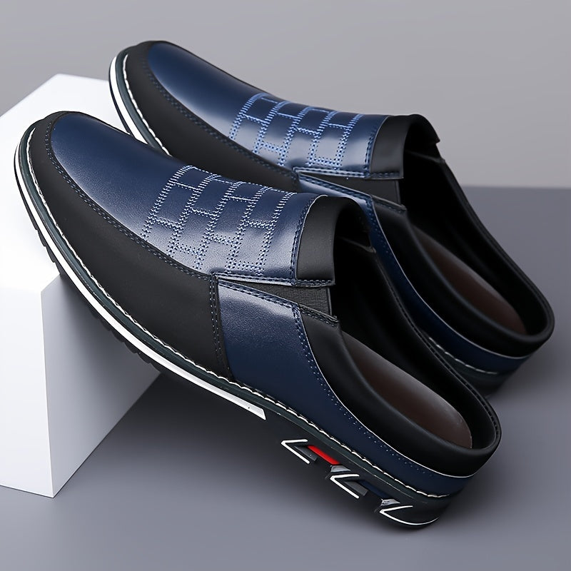 Mules homme bicolores à enfiler - Bleu