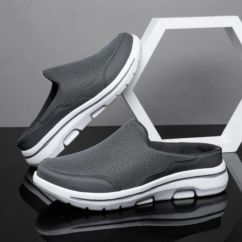Mules homme en maille - Gris