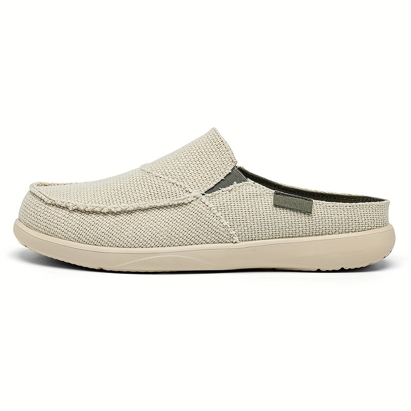 Mules homme en toile texturée - Beige