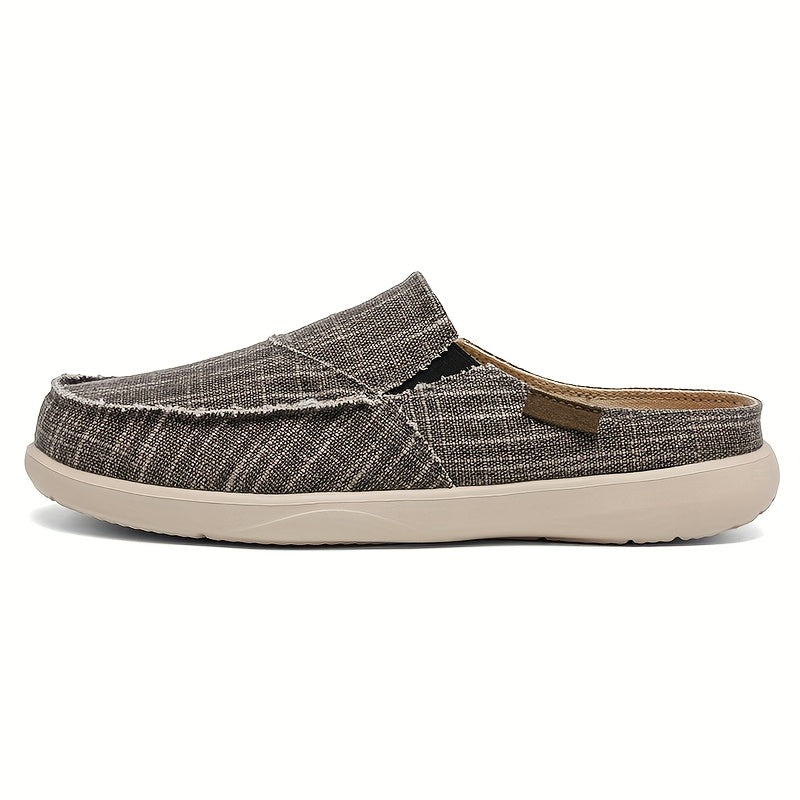 Mules homme en toile texturée - Gris