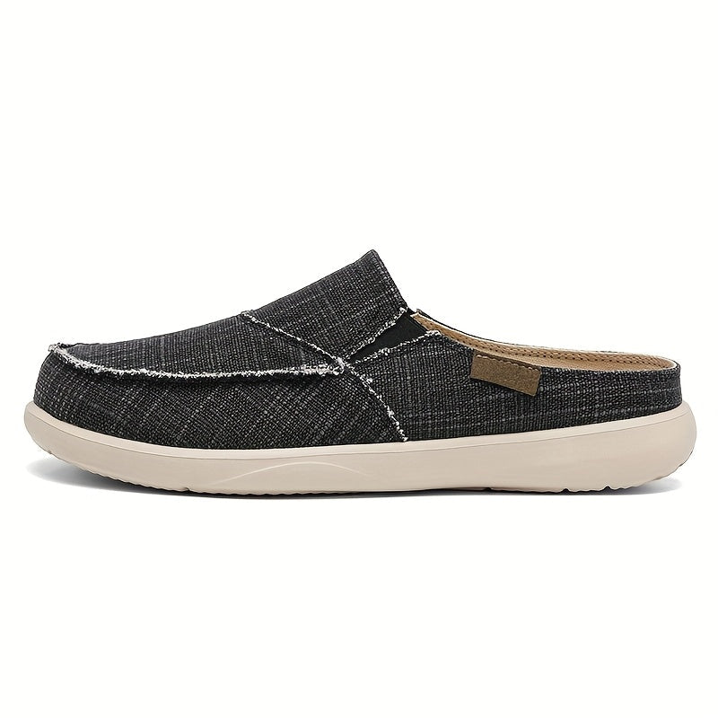 Mules homme en toile texturée - Noir