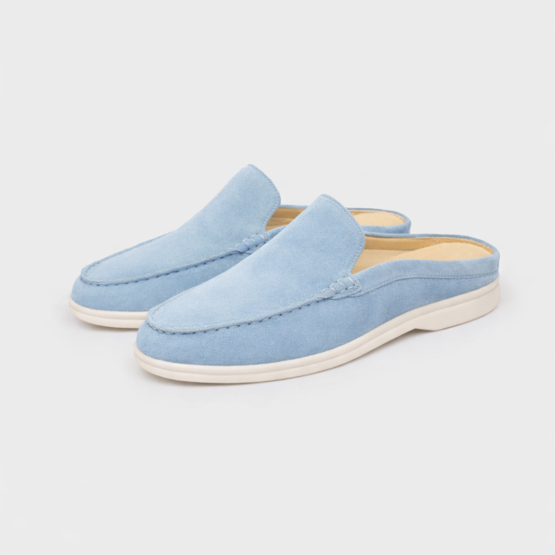 Mules homme style mocassin - Bleu clair