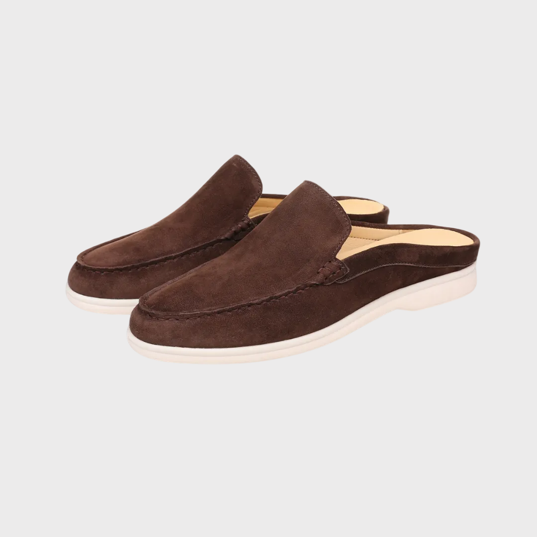 Mules homme style mocassin - Café