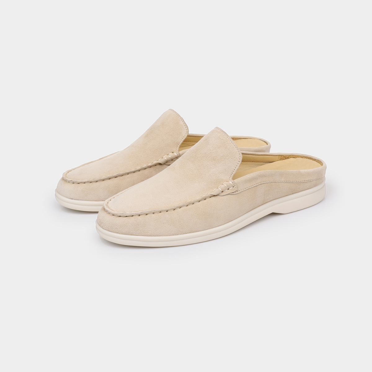 Mules homme style mocassin - Ivoire