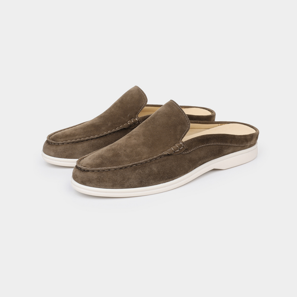 Mules homme style mocassin - Marron