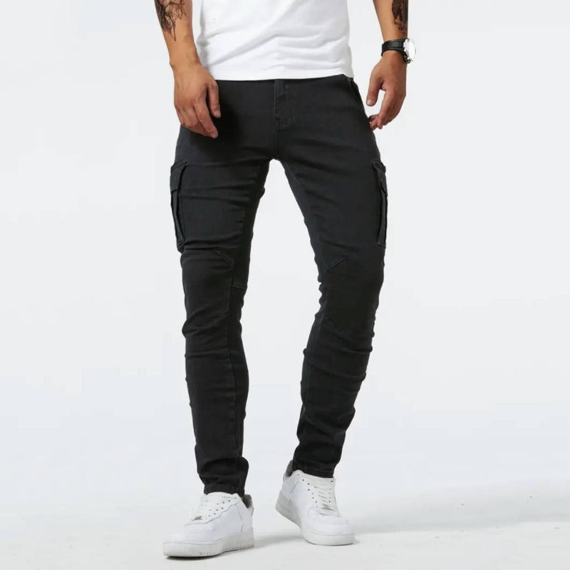 Pantalon Cargo Ajusté pour Homme – Pantalon Élégant et Stylé au Quotidien - Noir
