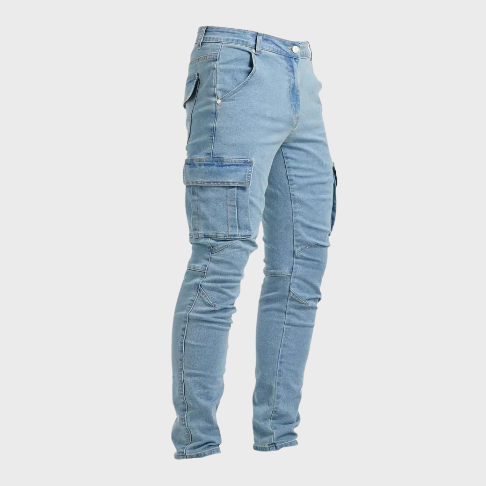 Pantalon Cargo Classique pour Homme – Pantalon Confort Durable et Ajusté - Bleu clair