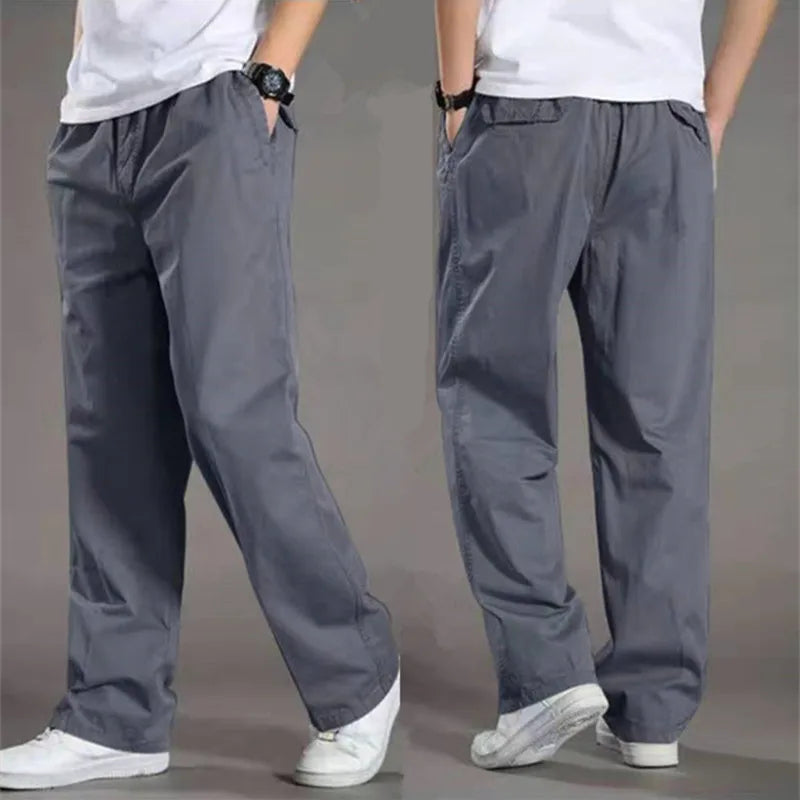 Pantalon Cargo Coupe Décontractée pour Homme – Pantalon Quotidien à Taille Élastique - Bleu